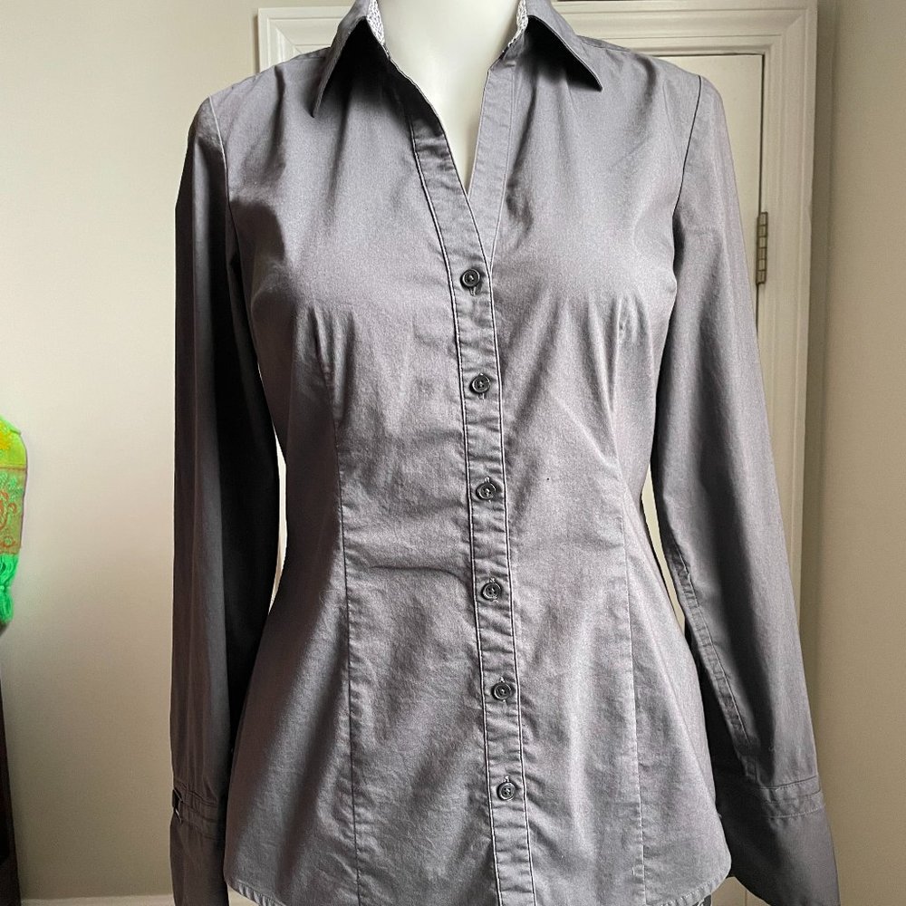 Express Gray Button-Down Shirt